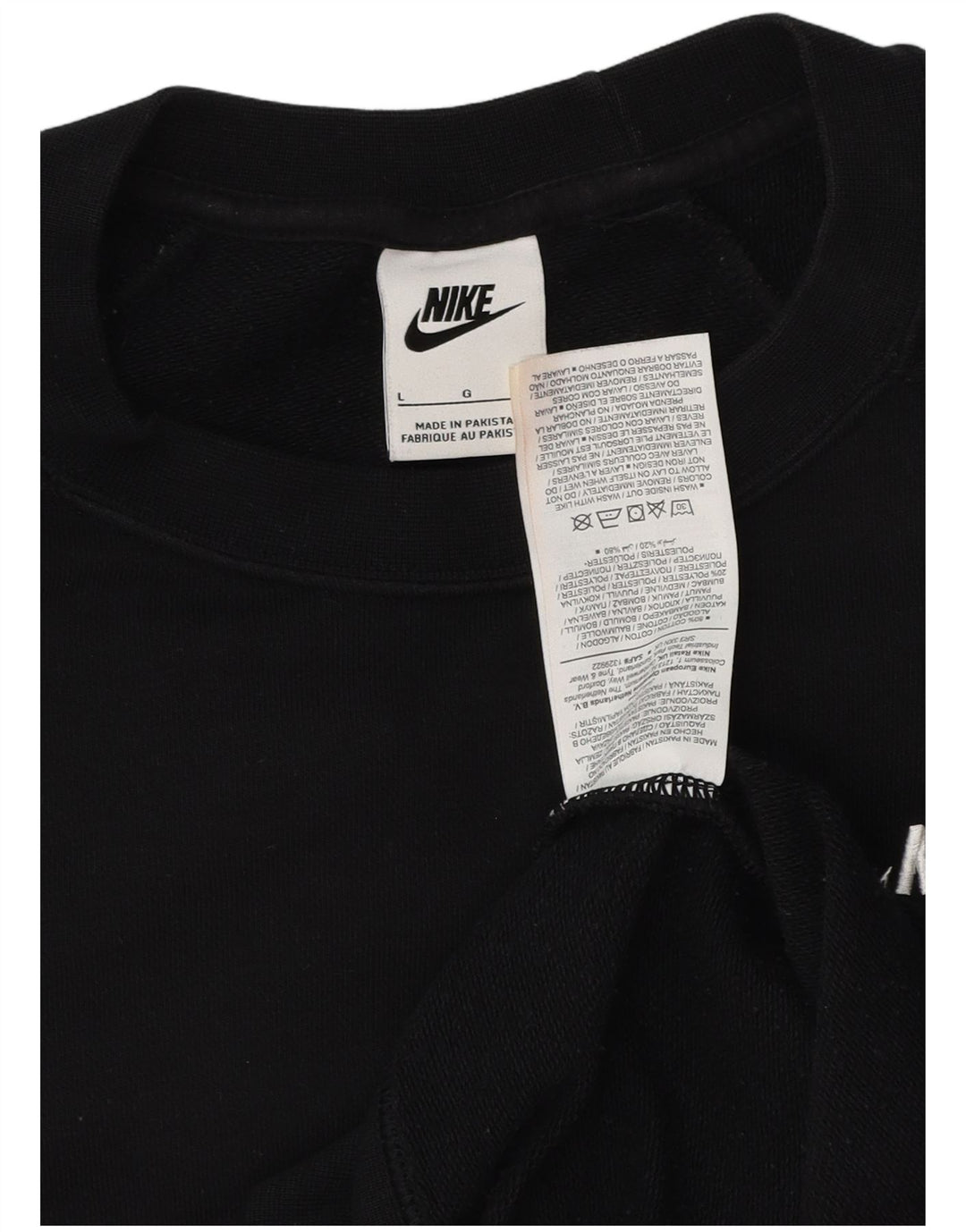Nike Herren-Sweatshirt-Pullover, groß, schwarze Baumwolle