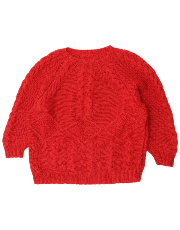 Vintage Damen Rundhalspullover Pullover UK 14 Groß Rot