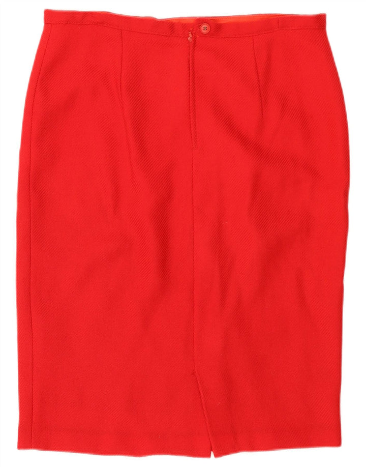 Vintage Damen Bleistiftrock W34 Groß Rot