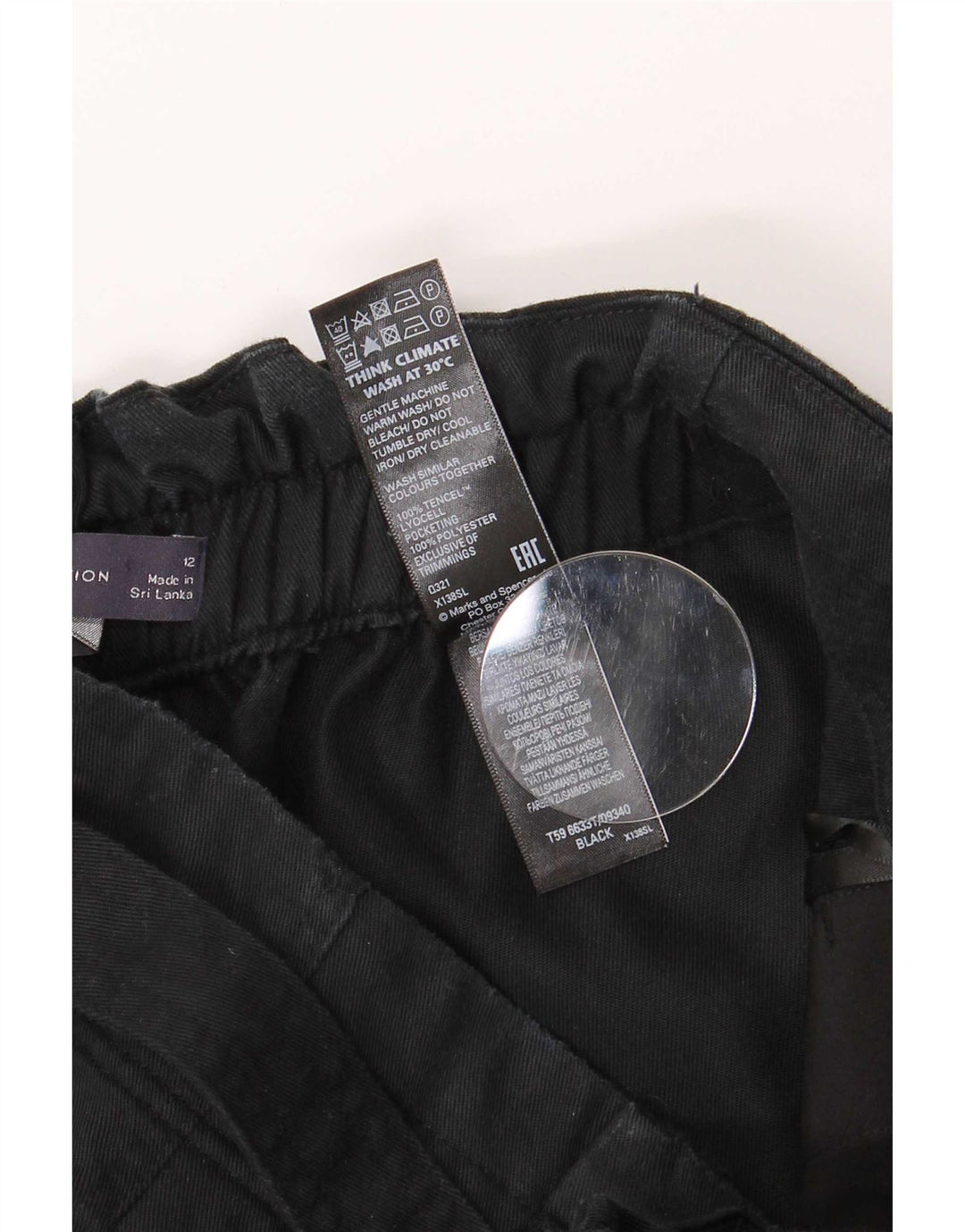 Marks & Spencer Damen Tapered Haremshose UK 12 Medium W30 L26 Schwarz