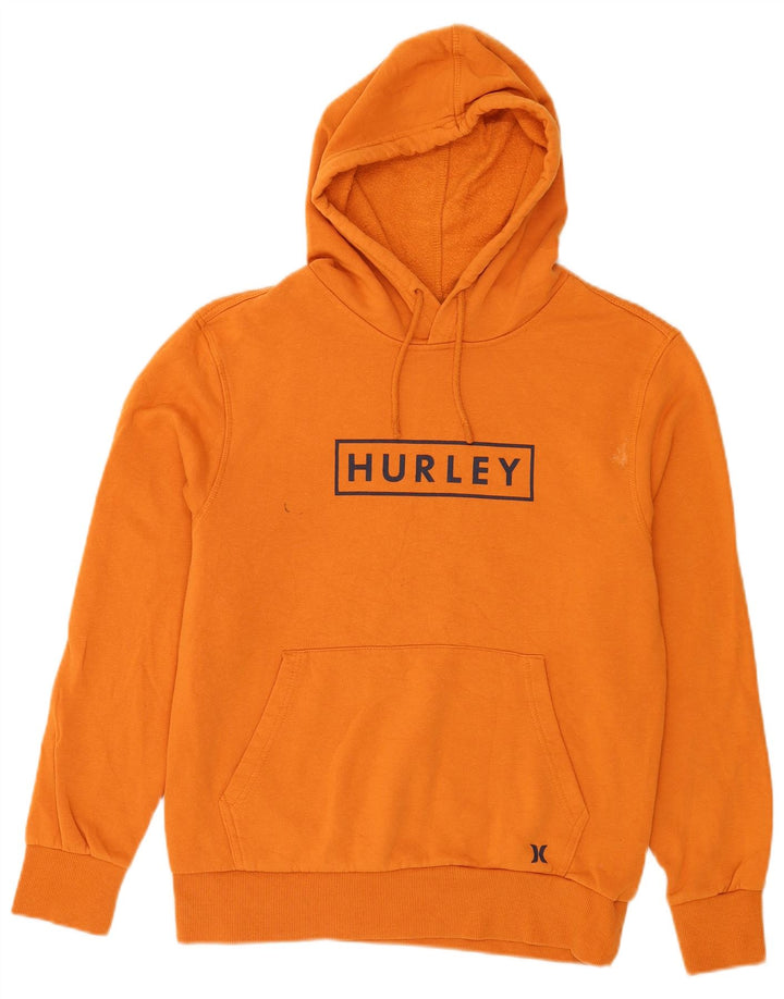 Hurley Herren-Kapuzenpullover mit Grafik, Größe S, Orange, Baumwolle