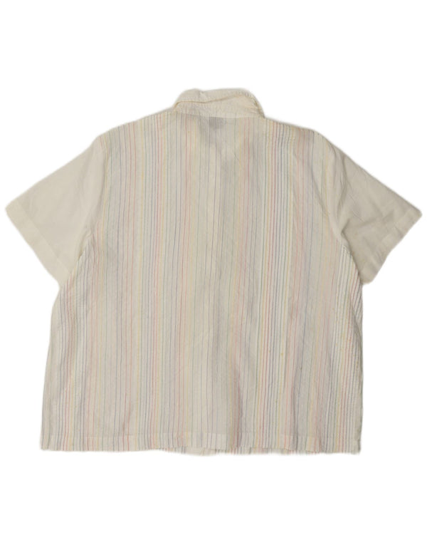 Orvis Kurzarm-Overshirt-Hemd für Damen, UK 16, Größe L, Weiß, Nadelstreifen