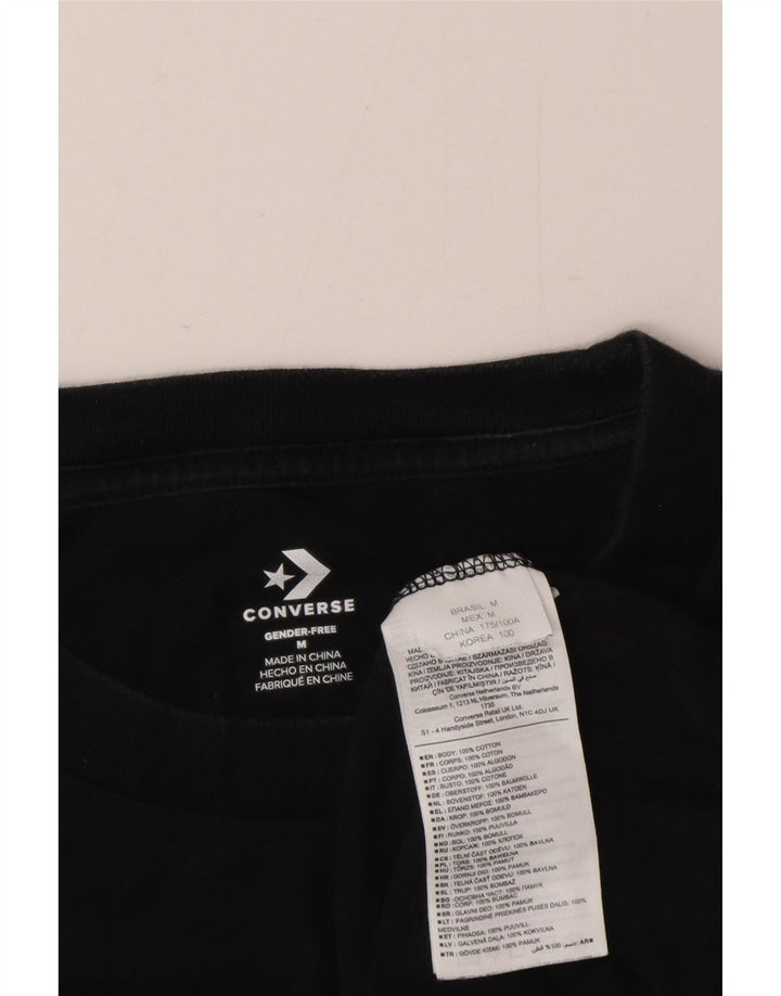 Converse Herren-Oberteil, langärmelig, mittelschwarz, Baumwolle