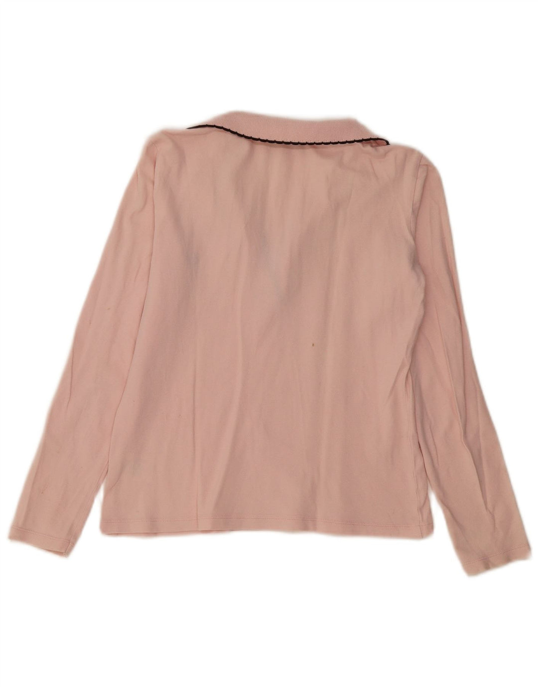 FRED PERRY Damen Langarm-Poloshirt UK 12 Mittelrosa Baumwolle