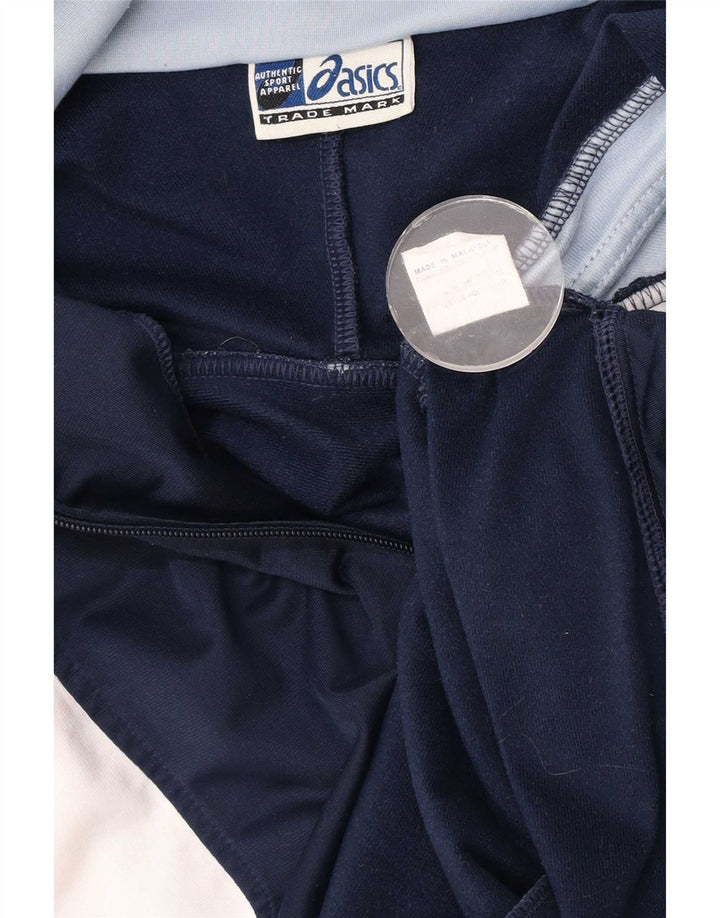 Asics Herren-Trainingsanzug-Top-Jacke, Mittelgroßes marineblaues Farbblock-Polyester