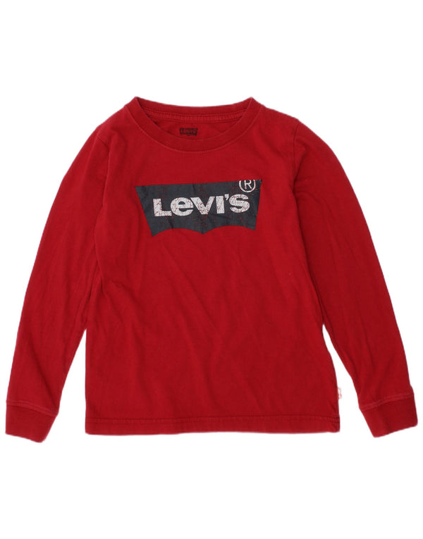LEVI'S Mädchen-Grafikoberteil, langärmlig, 4–5 Jahre, Rot