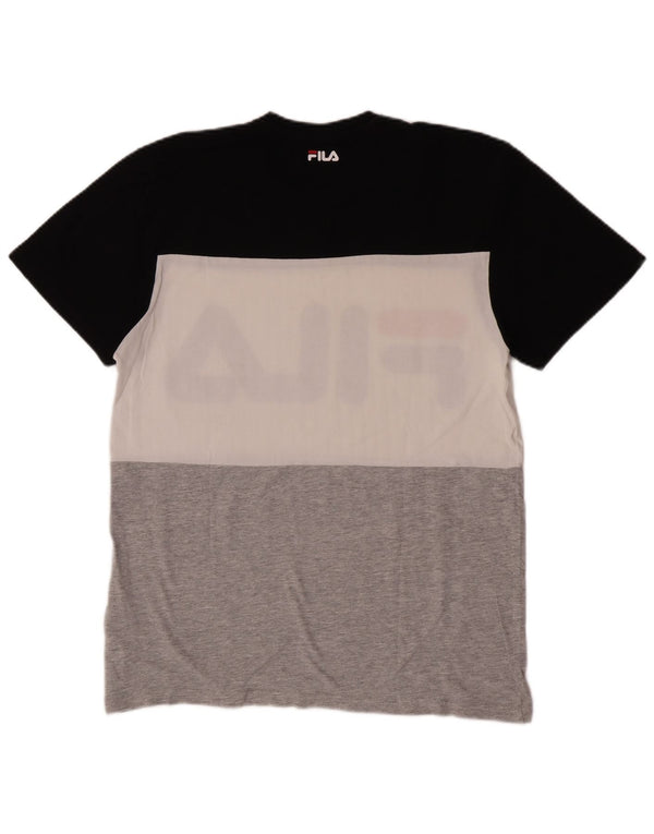 Fila Herren-T-Shirt mit Grafik, Größe S, mehrfarbig, Colourblock-Baumwolle