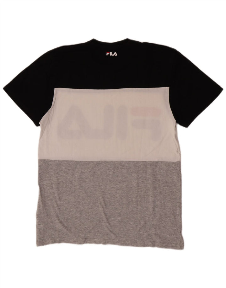 Fila Herren-T-Shirt mit Grafik, Größe S, mehrfarbig, Colourblock-Baumwolle