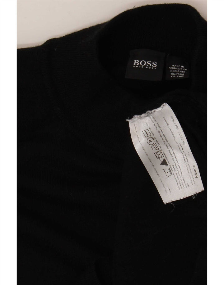 Hugo Boss Herren-Pullover mit Rollkragen, 3XL, schwarze Schurwolle