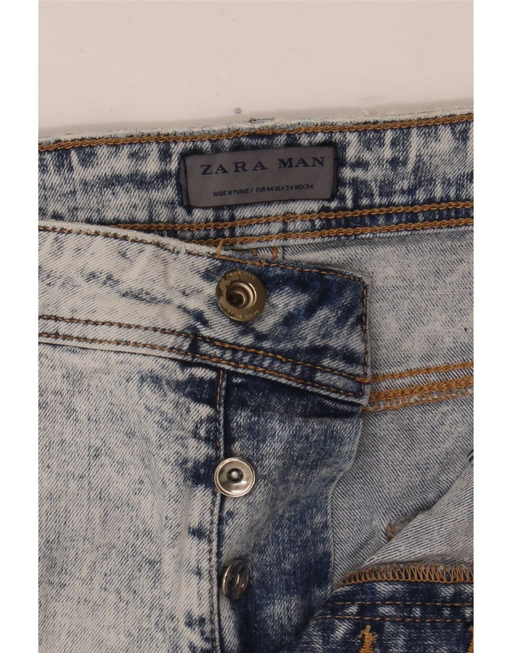 Zara Herren Distressed Jogger Slim Jeans EU 44 Large W34 L28 Blau