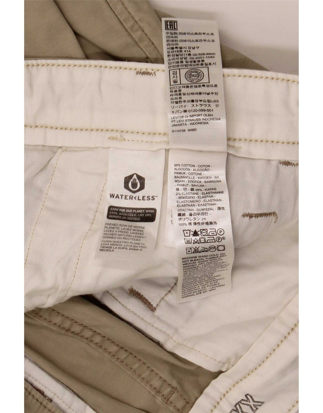 Levi's Herren Chinoshorts W32 Mittelbeige Baumwolle