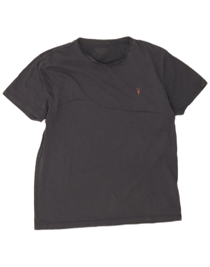 All Saints Herren-T-Shirt mit normaler Passform aus mittelgrauer Baumwolle