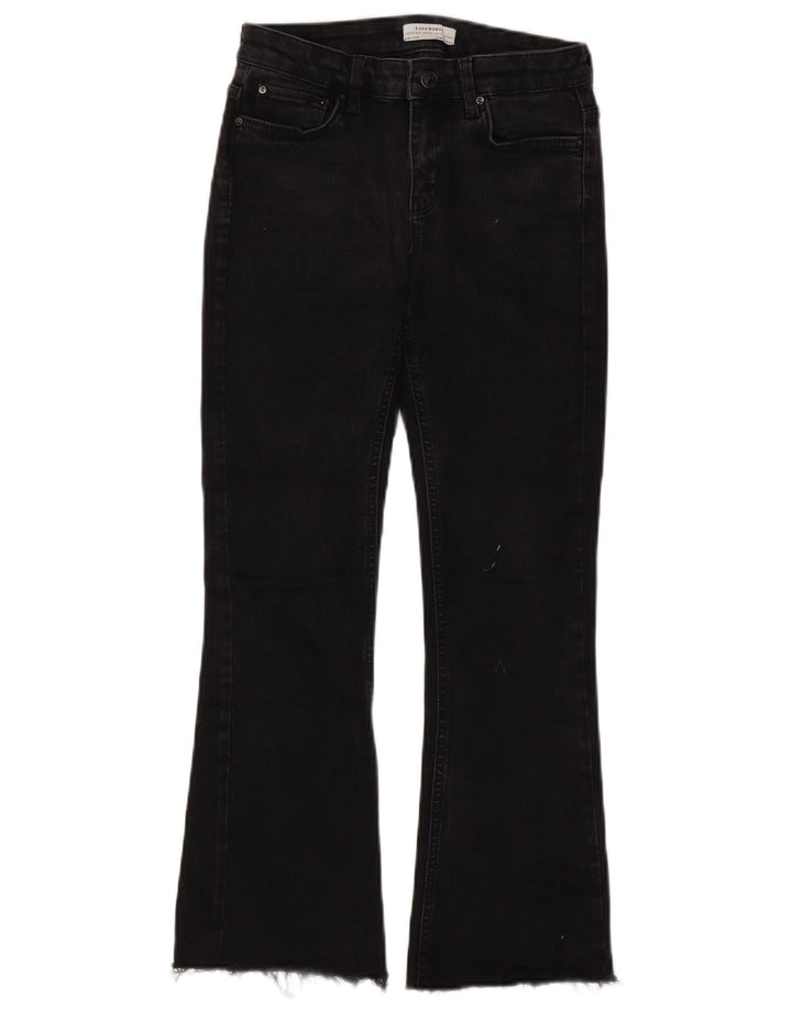 Zara Damen Bootcut Jeans EU 36 XS W26 L26 Schwarz