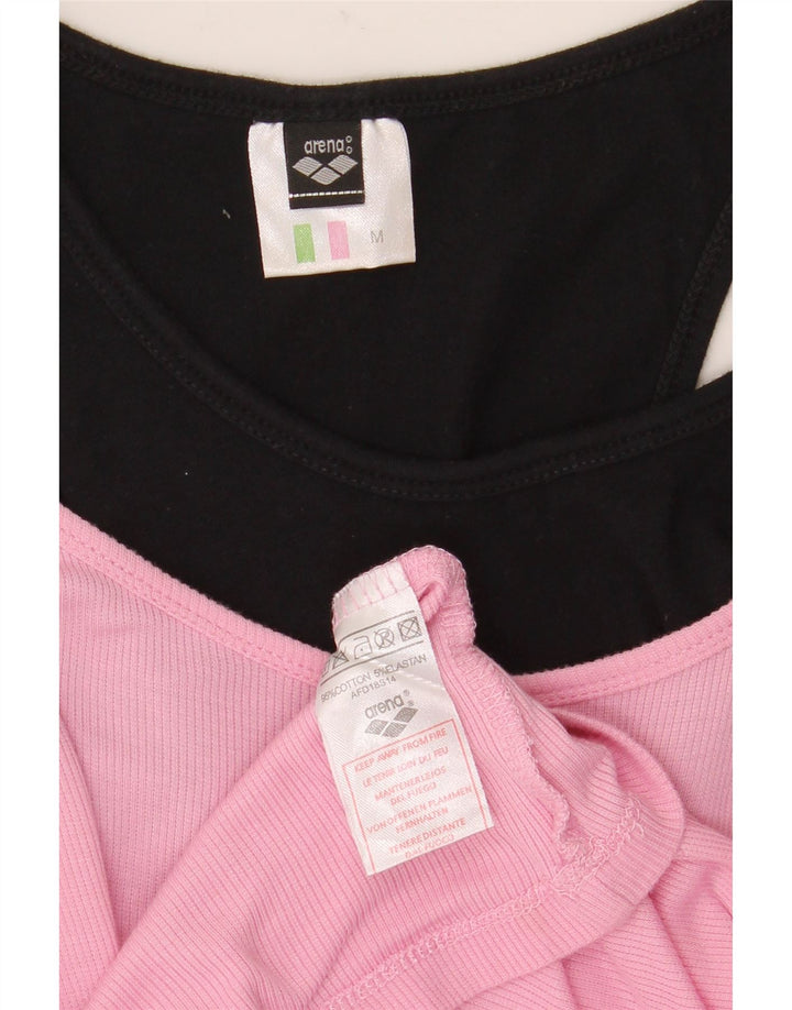 Arena Damen-Trägershirt UK 12 Mittelrosa Colourblock-Baumwolle