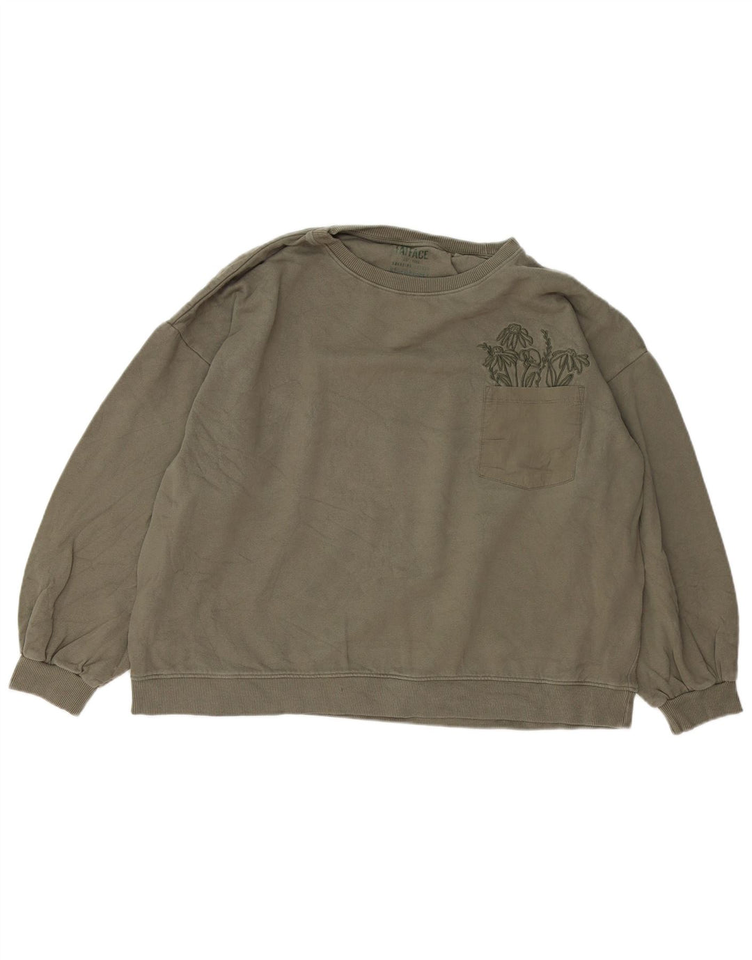 FAT FACE Damen-Sweatshirt in Übergröße, Größe 40, Khaki, Baumwolle