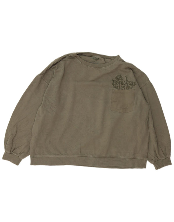 FAT FACE Damen-Sweatshirt in Übergröße, Größe 40, Khaki, Baumwolle