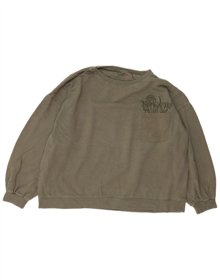 FAT FACE Damen-Sweatshirt in Übergröße, Größe 40, Khaki, Baumwolle