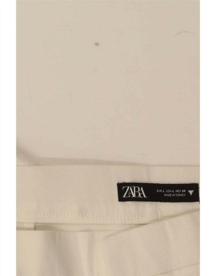 Gerade geschnittene Damenhose von Zara, Größe L, W30, L25, Weiß