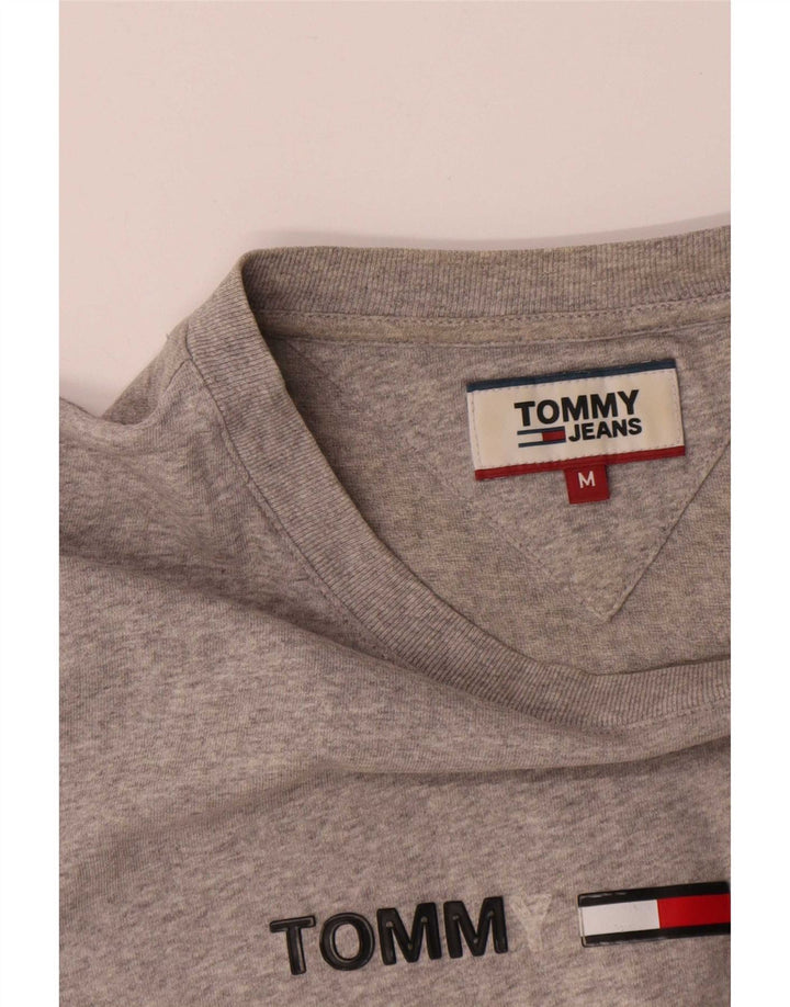 Tommy Hilfiger Herren-T-Shirt mit Grafik, mittelgraue Baumwolle