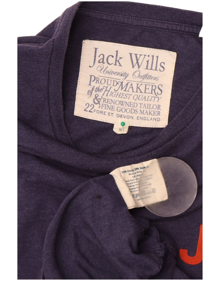 Jack Wills Herren-T-Shirt mit Grafik, Größe S, marineblau, Baumwolle