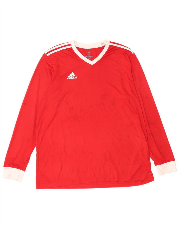 Adidas Herren Climalite Top Langarm 2XL Rot Polyester