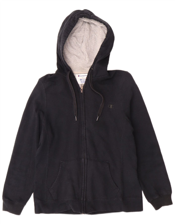 Champion Damen-Kapuzenpullover mit Reißverschluss, UK 14, mittelschwarz, Baumwolle