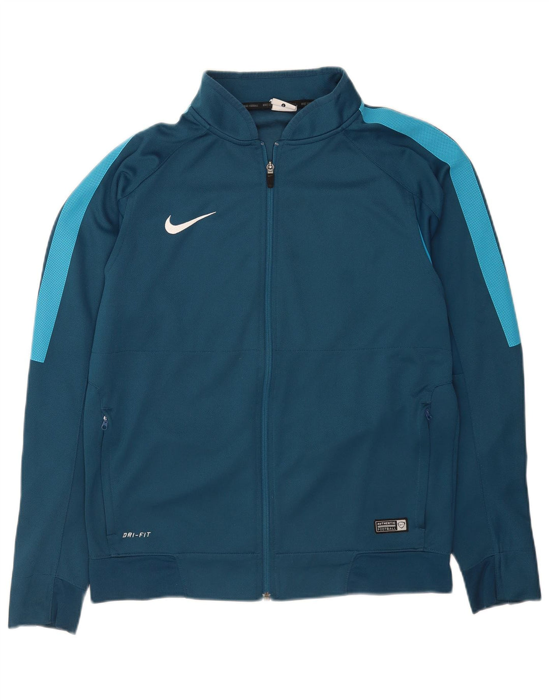 Nike Herren-Dri-Fit-Trainingsanzug-Top-Jacke, großes blaues Farbblock-Polyester