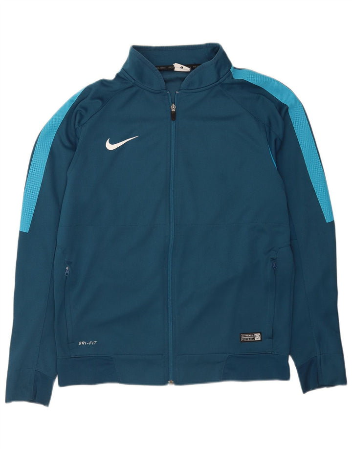 Nike Herren-Dri-Fit-Trainingsanzug-Top-Jacke, großes blaues Farbblock-Polyester