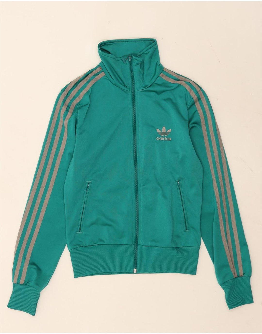 Adidas Damen 3D Arc Trainingsanzug Top Jacke EU 34 XS Türkis Polyester