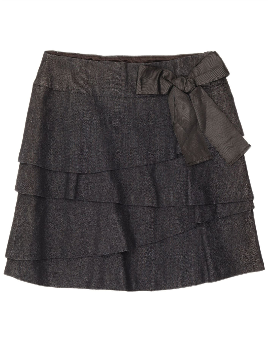Max & Co. Damen Mini-Stufenrock UK 12 Medium W32 Marineblaue Baumwolle
