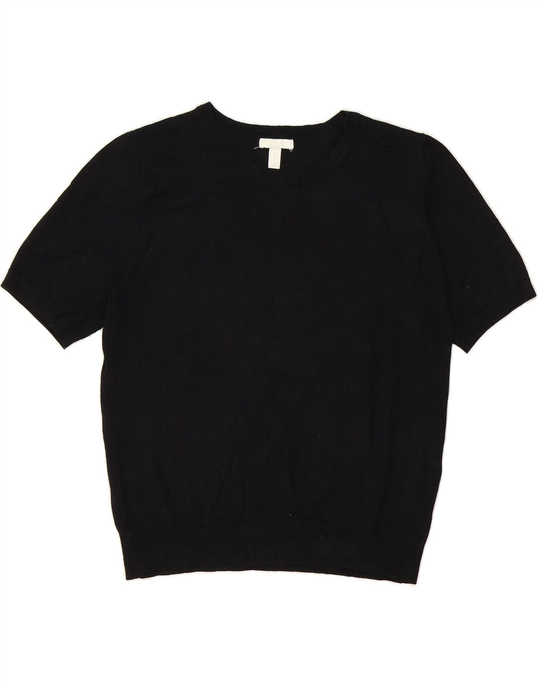 H&M Womens Short Sleeve Crew Neck Jumper Sweater UK 14 Medium Black Vintage H&M and Second-Hand H&M from Messina Hembry 
