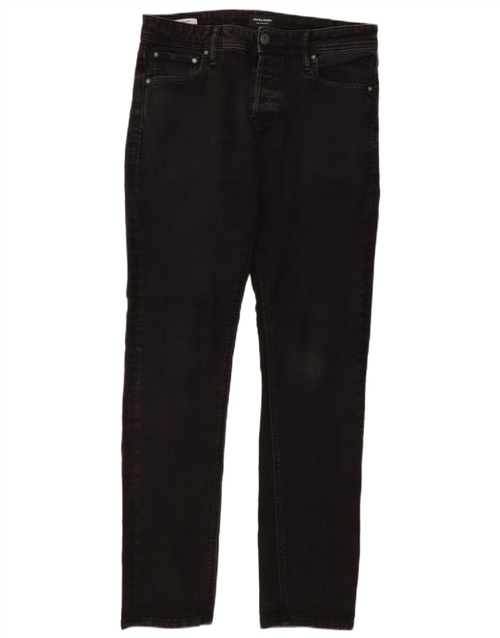 JACK & JONES Mens GLENN Slim Jeans W32 L34 Black Cotton