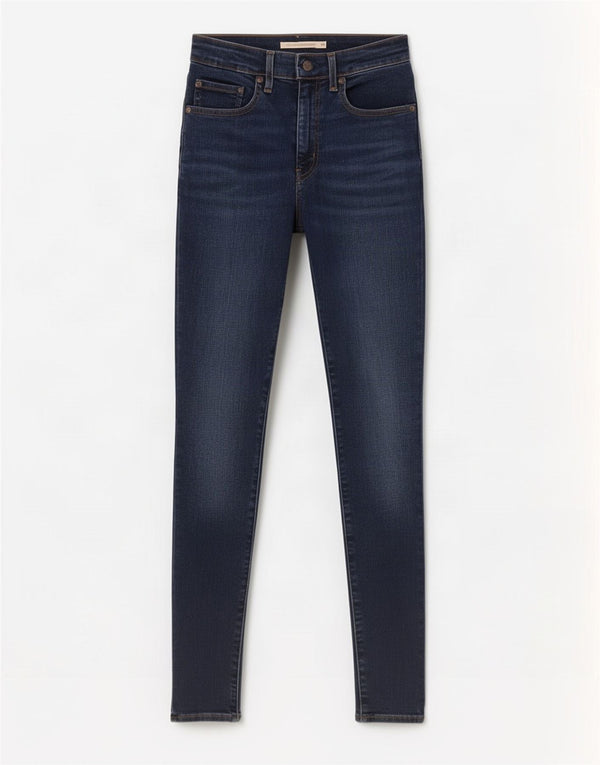 Levi's Damen 721 High Rise Skinny Jeans W27 L30 Marineblau Baumwolle