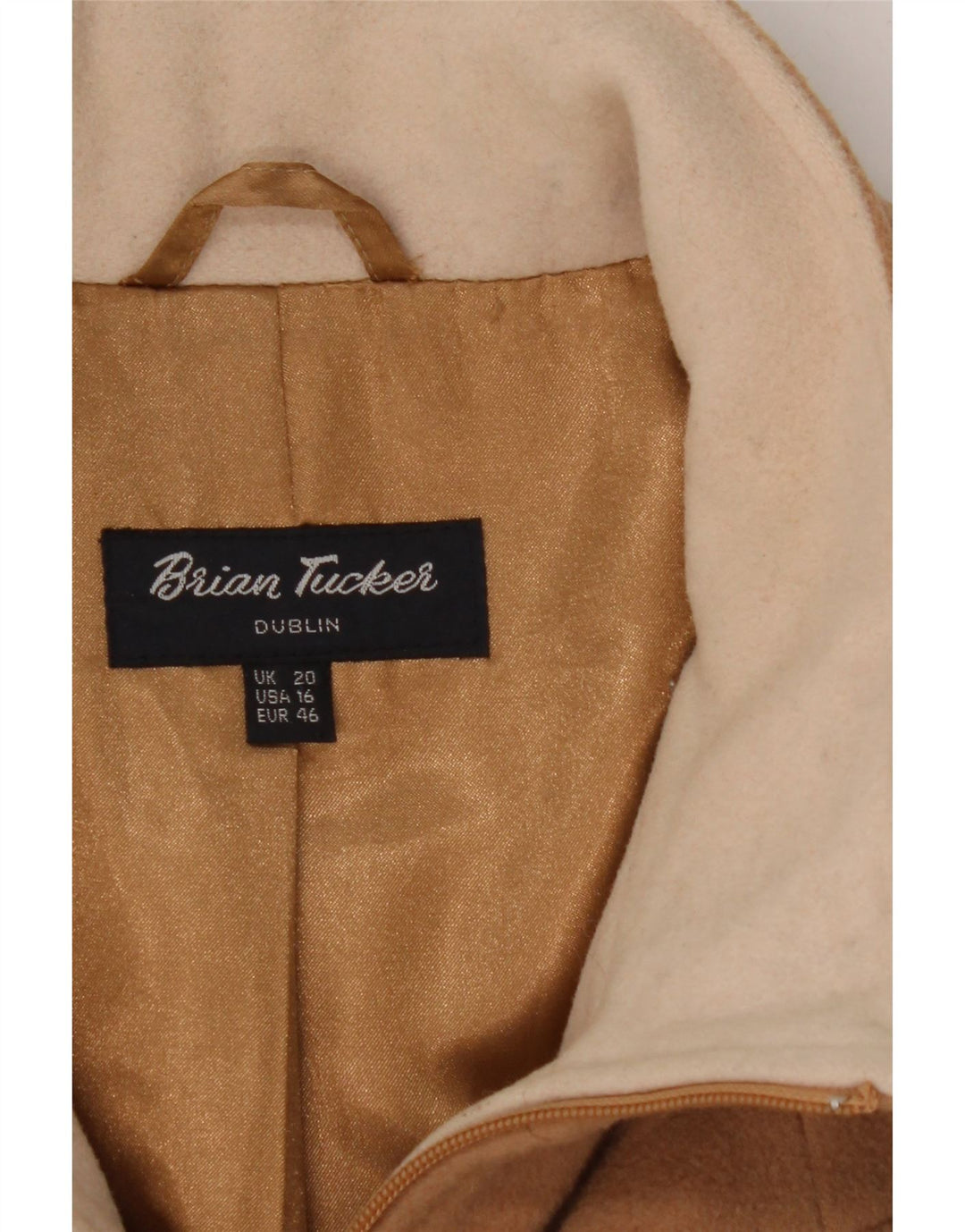 BRIAN TUCKER Womens Overcoat UK 20 2XL Brown Wool Vintage Brian Tucker and Second-Hand Brian Tucker from Messina Hembry 