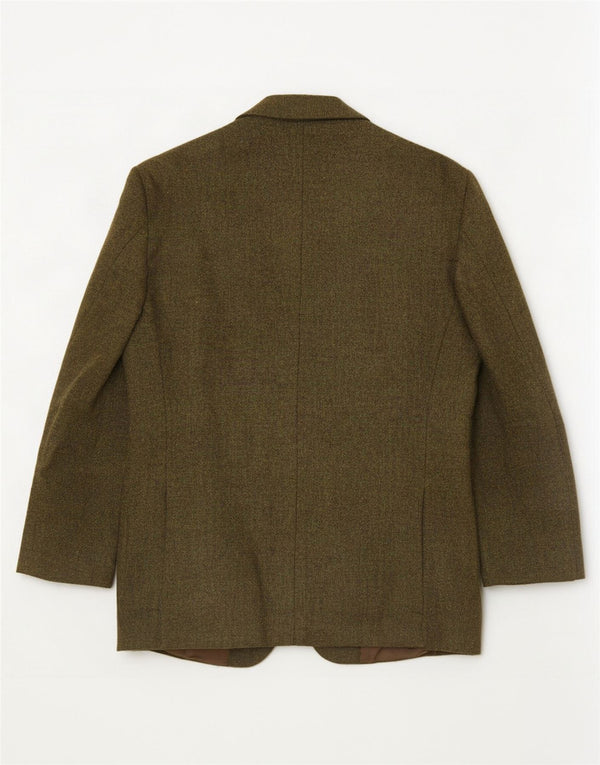 Duca Visconti Mens 3 Button Blazer Jacket IT 48 Medium Khaki Wool