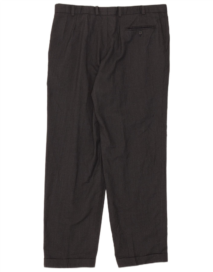 Marks & Spencer Herren-Anzughose mit Pegged-Anzug, W38, L31, grauer Hahnentrittmuster
