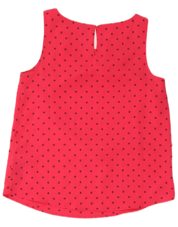 Tommy Hilfiger Damen ärmelloses Blusenoberteil UK 14 Medium Red Spotted