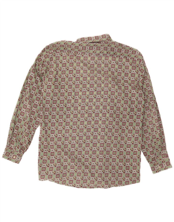 Vintage Herrenhemd Größe 43 Groß Mehrfarbig Geometrisch
