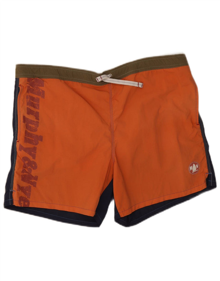 Murphy & Nye Herren Graphic Badeshorts XL Orange Polyamid