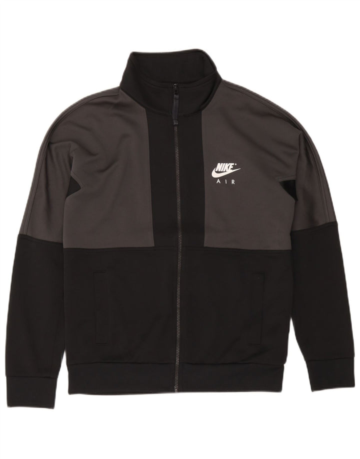 Nike Herren-Trainingsanzugoberteil mit Grafik, Größe S, Grau, Farbblock-Polyester