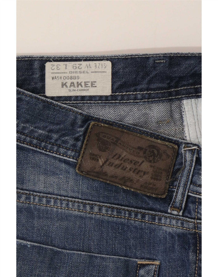 Diesel Damen Kakee Distressed Carrot Slim Jeans W29 L32 Blaue Baumwolle