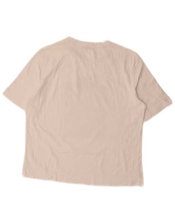 Übergroßes Grafik-T-Shirt-Oberteil von Zara für Damen, UK 10, Größe S, Weiß, Farbblock