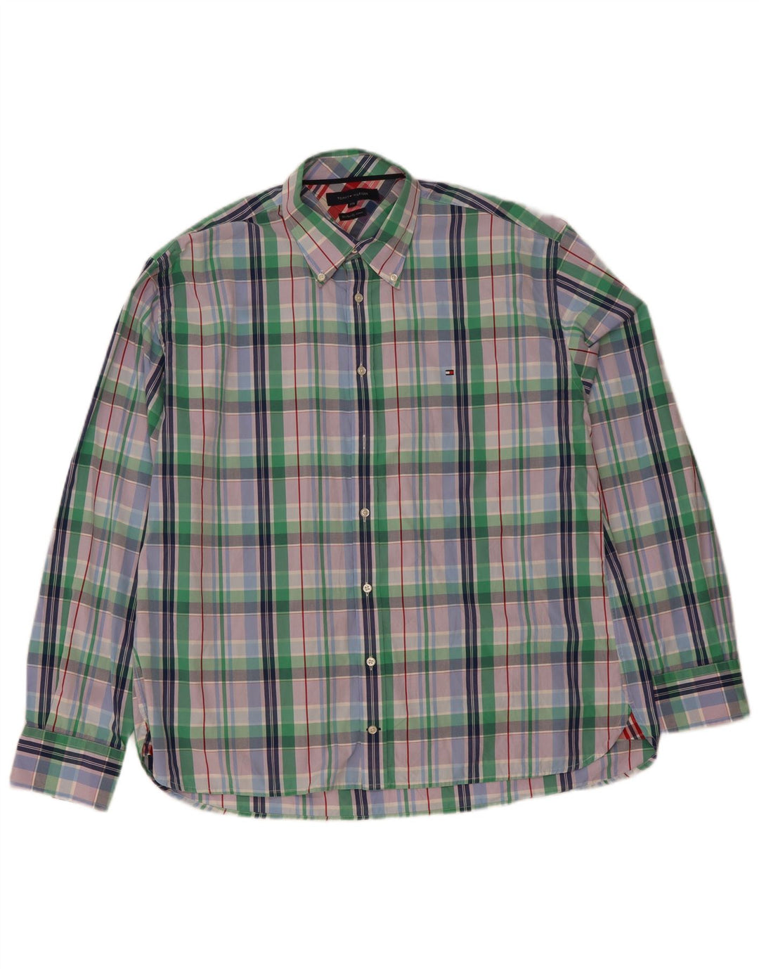 Tommy Hilfiger Herrenhemd 2XL, mehrfarbig, kariert, Baumwolle