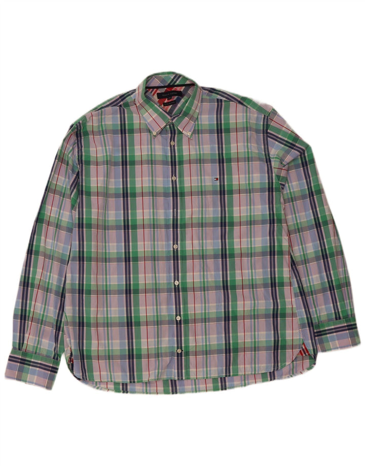 Tommy Hilfiger Herrenhemd 2XL, mehrfarbig, kariert, Baumwolle