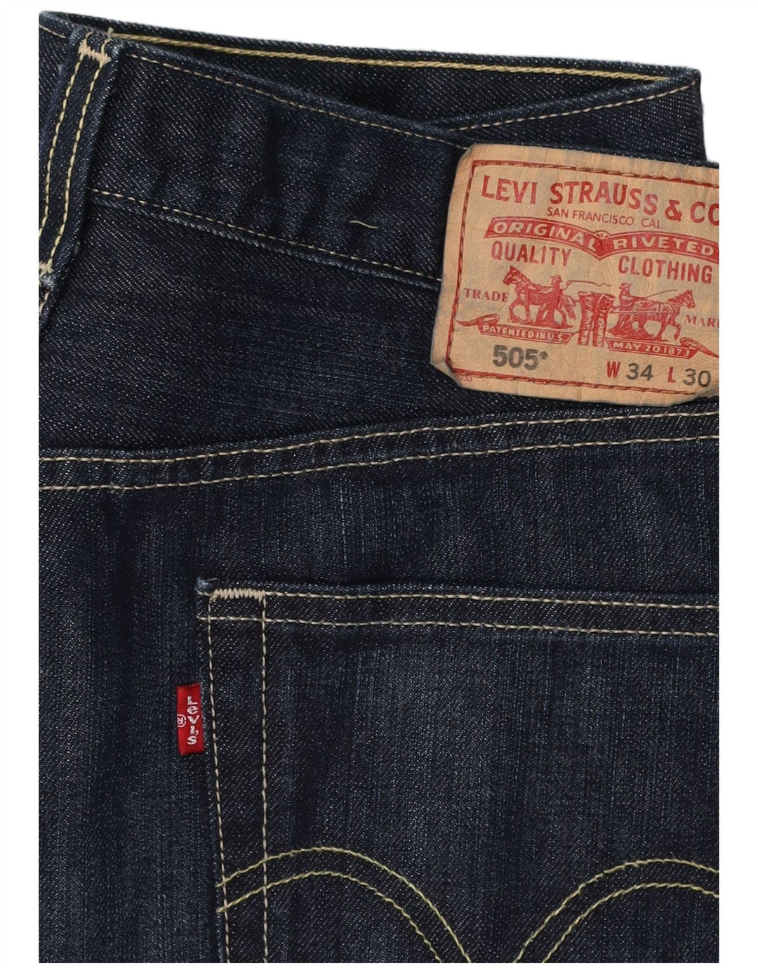 Levi's Herren 505 Regular Fit Straight Jeans W34 L30 Marineblau Baumwolle