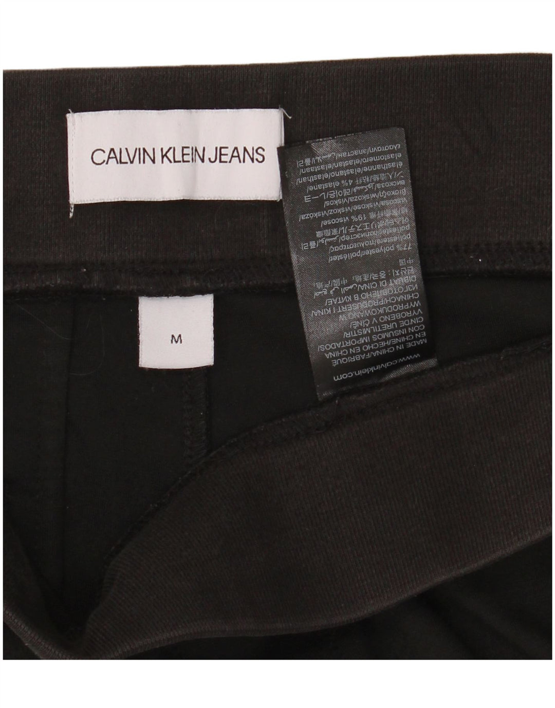 Calvin Klein Herren-Hose mit grafischem Schnitt, Größe M, W32, L25, Schwarz, Polyester