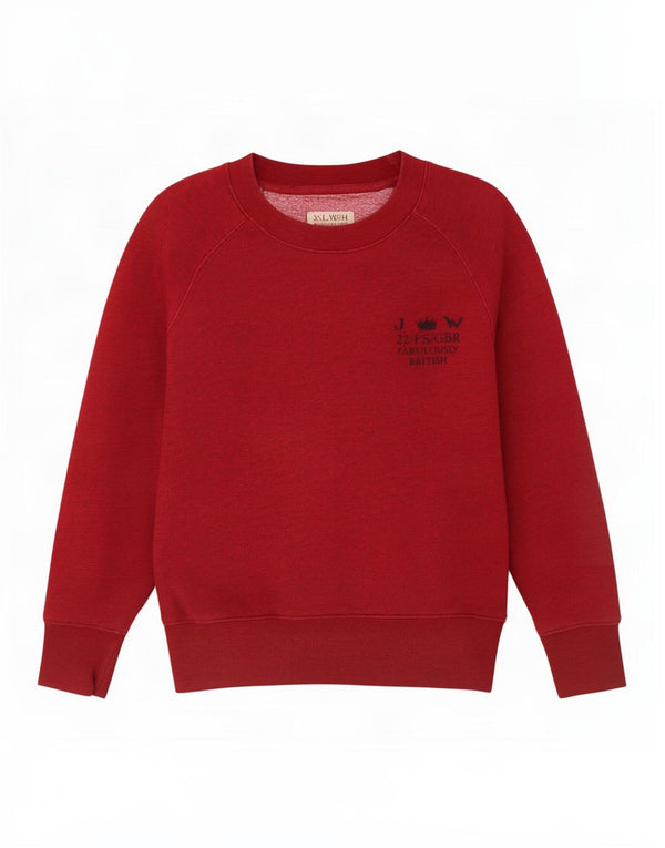 Jack Wills Damen Crop Sweatshirt Pullover UK 8 Small Burgunderrot Baumwolle