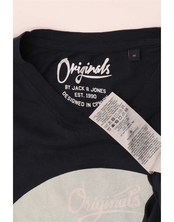 Jack & Jones Herren-T-Shirt mit normaler Grafik, mittelgroß, Marineblau, Natur