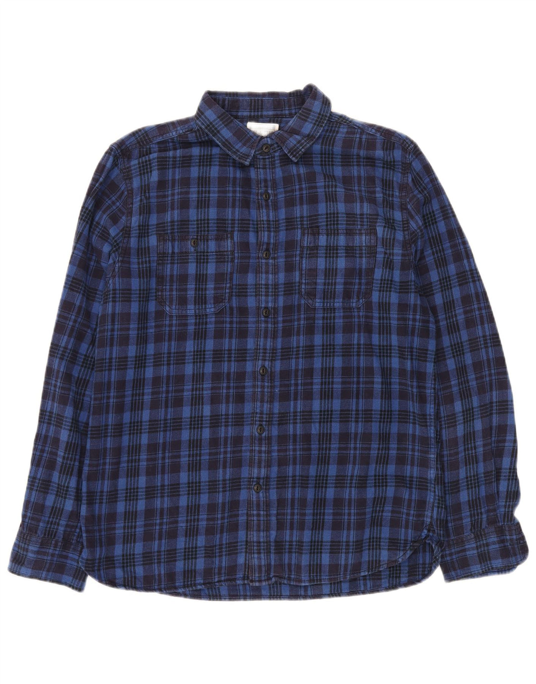 CONVERSE Herren-Flanellhemd aus mittelblau karierter Baumwolle