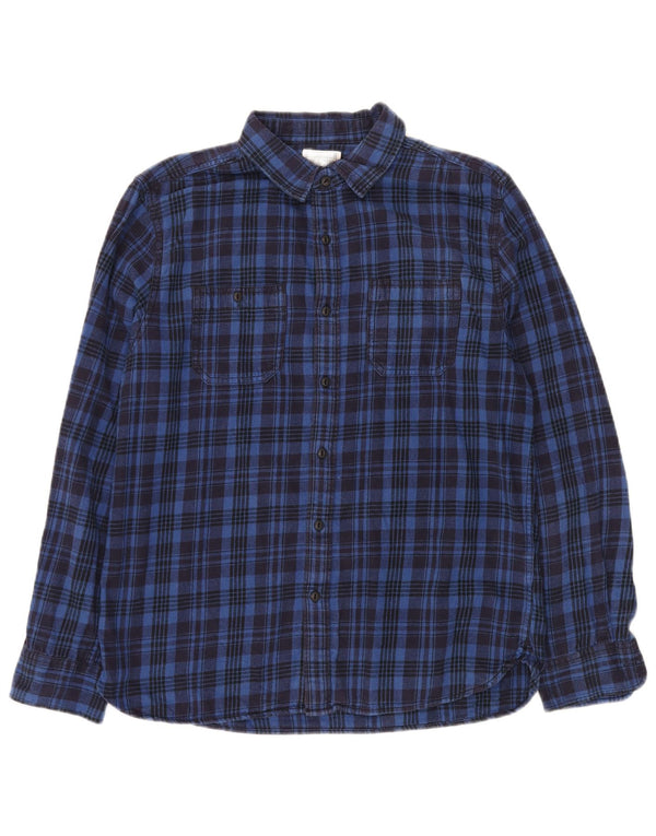 CONVERSE Herren-Flanellhemd aus mittelblau karierter Baumwolle